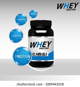 whey protein Advertising 3d infographic