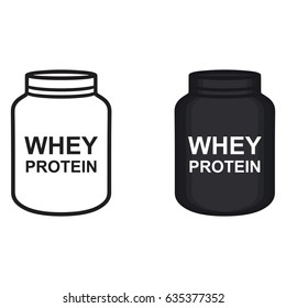 Whey Protein Bottle Icon Vector