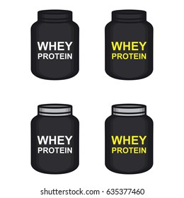 whey protein bottle icon vector