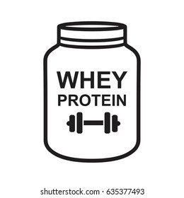 Whey Protein Bottle Icon Vector