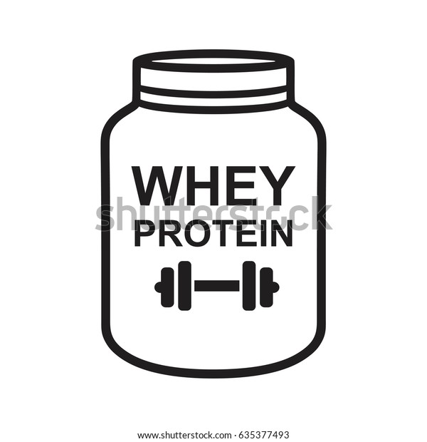 Whey Protein Bottle Icon Vector Stock Vector Royalty Free 635377493 5673