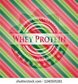 Whey Protein christmas emblem.