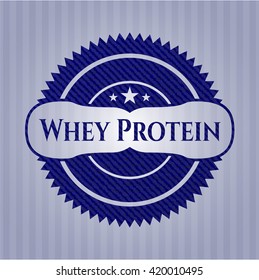 Whey Protein emblem with denim texture