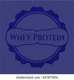 Whey Protein emblem with jean high quality background