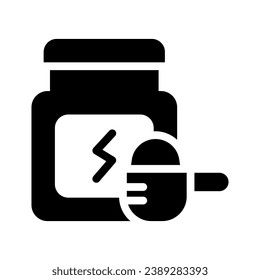whey protein glyph icon illustration vector graphic. Simple element illustration vector graphic, suitable for app, websites, and presentations isolated on white background