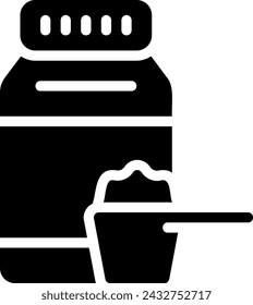 Whey Protein glyph icon illustration vector