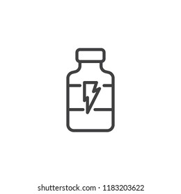 Whey protein jar outline icon. linear style sign for mobile concept and web design. sport nutrition container simple line vector icon. Symbol, logo illustration. Pixel perfect vector graphics