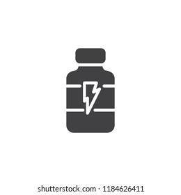 Whey protein jar vector icon. filled flat sign for mobile concept and web design. sport nutrition container simple solid icon. Symbol, logo illustration. Pixel perfect vector graphics