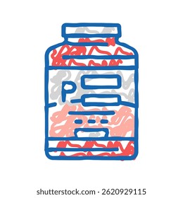 soro proteína leite produto láteo láteo ícone doodle esboço vetor. soro proteína leite produto láteo sinal de leite.