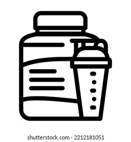 Whey Protein Milk Product Line Icon Vector. Whey Protein Milk Product Sign. Isolated Contour Symbol Black Illustration