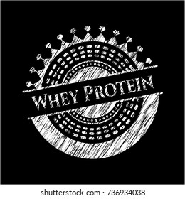 Whey Protein on blackboard