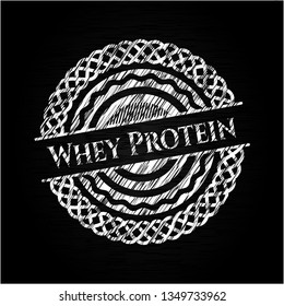 Whey Protein on chalkboard