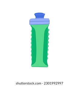 Whey Protein Shaker Cartoon. Trainingstraining, Gymnastikflasche Whey Protein Shaker Schild. einzelne Vektorgrafik-Vektorgrafik