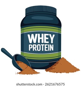 whey protein sports nutrition powder isolated vector illustration on white background