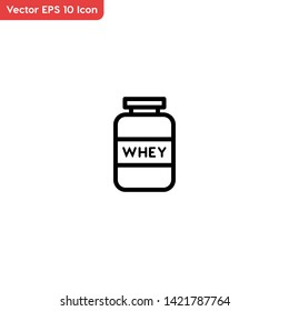 Whey protein supplement vector icon