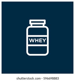 Whey protein supplement vector icon