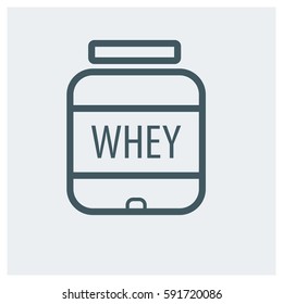 whey protein supplement vector illustration. Flat style for grap