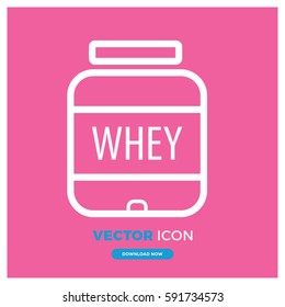 whey protein supplement vector illustration. Flat style for grap