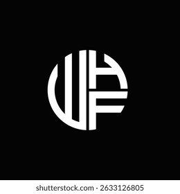 WHF logo WHF icon WHF monogram WHF letter minimalist Circle flat Unique modern abstract logo design.
