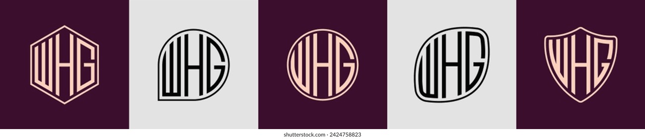WHG modern initial monogram logo design vector. It will be suitable for which company or brand name start those initial.