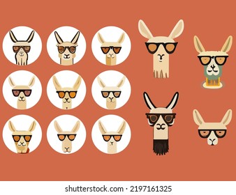 Which llama are you today? llamas whith glasses. Sunglasses llama, alpaca