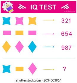  Which number replaces the question mark? Intelligence puzzle, Logic question, IQ Test,  Visual intelligence. 