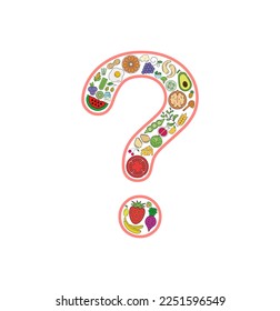 Which products are unhealthy is the question mark. Food and drink collage icon. Vector set of essential allergens and diet line icons. Editable food icon set.
