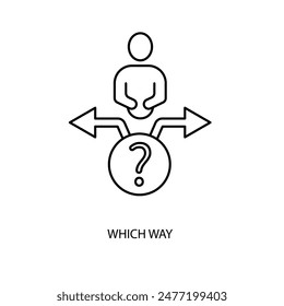 which way concept line icon. Simple element illustration. which way concept outline symbol design.