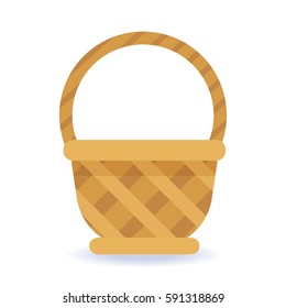 Whickered basket on a white background