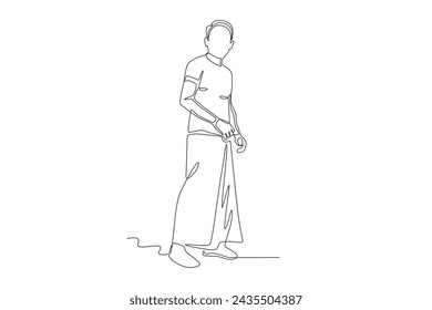 while the abangan nationalists almost abandoned the sarong. Sarong one-line drawing