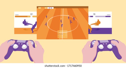 While at home, the most popular solution to boredom is playing games while waiting for the Corona virus to disappear.
Illustration about play games.