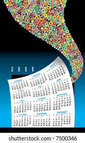 A whimsical 2008 vector calendar