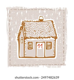 Whimsical Advent Calendar cottage door with numbers for december festive Christmas countdown . Winter holiday social media promotion campaign festive sales and cute hand drawn festive home card design
