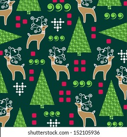 Whimsical background Christmas pattern 