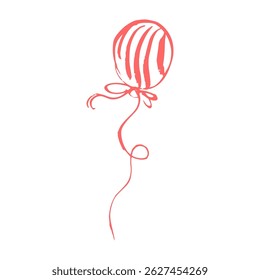 Ilustração de doodle de vetor de esboço de balão fantástico