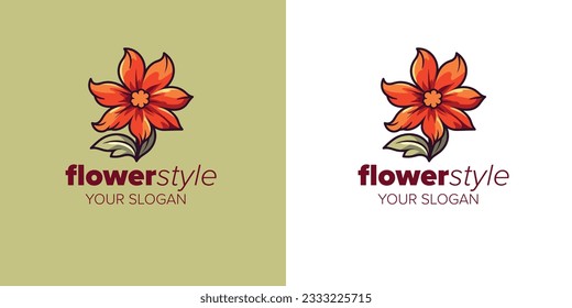 Flores caprichosas: Plantilla de logotipo de flores estilo Doodle para un aspecto moderno de la naturaleza