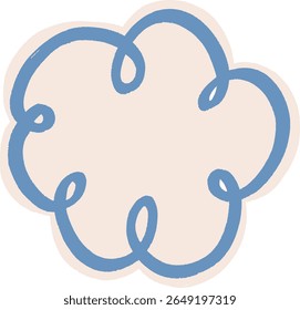 Whimsical blue cloud illustration in a playful hand-drawn style