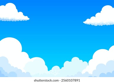 Whimsical Blue Sky with Playful Clouds