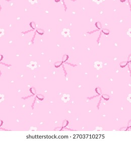 Lazo caprichoso con patrón transparente de Vector de flores. Fondo para envolver regalos, papelería, textiles, marca y proyectos de impresión de bodas.