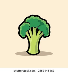 Whimsical Broccoli in Cartoon Style