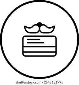 Whimsical business card: Mustache and card icon, illustrating unique business identity