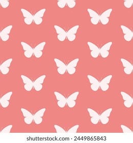 Whimsical Butterfly Flight Seamless Vector Pattern for Playful Decor