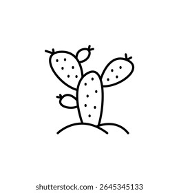 Whimsical Cactus Doodle Illustration With Simple Lines And Minimalist Design