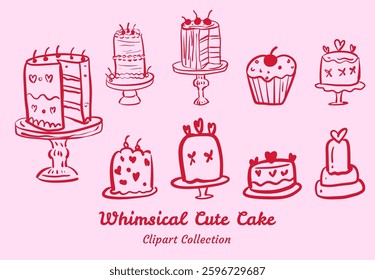 Whimsical Cake Illustration Charming and Playful Style For Birthday and Celebration Designs