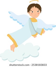 Ilustración vectorial caprichosa del ángel de la historieta