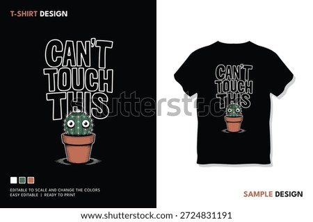Whimsical cartoon cactus with a cheeky expression and bold text.