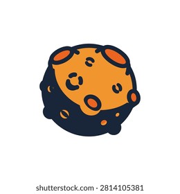 Whimsical celestial body illustration with bold outlines and a simple color palette suitable for educational or playful science themes.