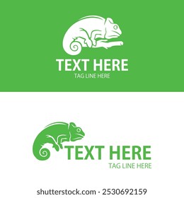 Whimsical Chameleon Vector Design with Bold Colors and Textural Elements