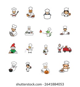 Whimsical Chefs A Culinary Cartoon Collection Featuring Diverse Characters and Themes Depicting Creativity and Humor in the Kitchen