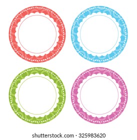 Whimsical Circle Labels Stock Vector (Royalty Free) 325983620